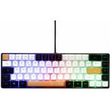 The G-Lab Keyz Hydrogen, Gaming-toetsenbord 60%, bedraad semi-mechanisch, Azerty, meerkleurige achtergrondverlichting, stil mini-toetsenbord, compact formaat TKL- pc/ps4/Ps5/xbox (oranje/wit/zwart)