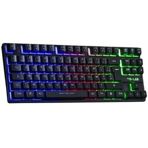 The G-Lab Clavier Gamer sans fil Keyz Caesium TKL RGB (Noir) (FR, Draadloze), Toetsenbord, Zwart