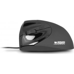 Urban Factory - Ergo - Muis - Zwart - Ergonomische Vorm voor Linkshandigen, 2400 dpi Resolutie