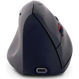 Urban Factory Ergonomic - Verticale muis - linkshandig - laser - 4 knoppen - draadloos - 2.4 GHz - USB draadloze ontvanger - grijs