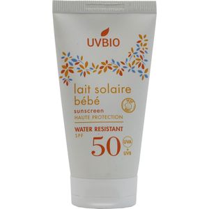 UVBIO Biologische minerale zonbescherming - SPF 50 Baby - Waterproof 50ml - Zonnebrand UVA/UVB - Oceaan Vriendelijk