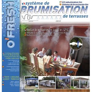 O'FRESH Vernevelaar terras 6m Spuitnevelkoeling - Buitenfogger met 6 koperen sproeiers - 6 meter - Buitenvernevelingssysteem - mistkoelsysteem - Airconditioning