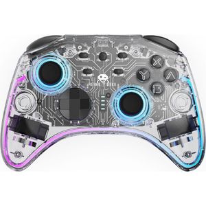 Freeks and Geeks Draadloze controller geschikt voor Switch - Transparant - LED - 1M kabel