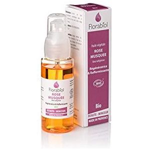 Florabiol - Biologische rozenbottelolie - 50 ml - Krachtig genezend - Anti-aging verstevigend en regenererend - Snelle absorptie van de huid - 100% zuiver en natuurlijk - Gemaakt in Frankrijk
