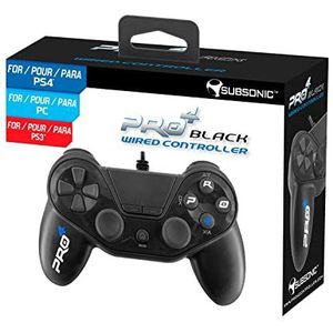 Subsonic - Controller voor PS4 en PS3 Pro4 Black Wired Controller - Controller voor Playstation 4 en Playstation 3 Pro 4 Zwart