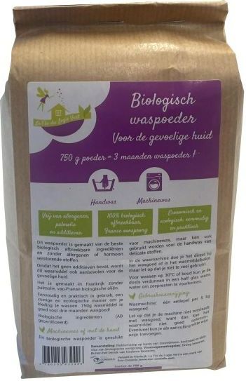 Wasmiddel - Biologisch Waspoeder - 750 Gram - Voor Gevoelige Huid