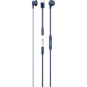 Ryght OSIS Bedrade In-Ears 3,5 mm+USB-C BLEU + Adaptateur USB-C/Jack