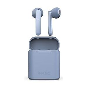 RYGHT RM484161 - Novo - draadloze semi-in-ear hoofdtelefoon - helder en evenwichtig geluid - geïntegreerde microfoon, touch-bediening, spraakassistent - 14 uur looptijd - pastelblauw