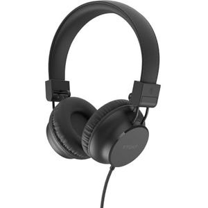 RYGHT – R484307 – NIMA – bekabelde hoofdtelefoon – helder en diep stereogeluid – opvouwbaar en licht, geïntegreerde microfoon, gevoerde oorschelpen – 1,2 meter kabel – zwart