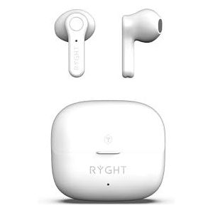 Ryght - R484369 – JEMIO – draadloze semi-in-ear hoofdtelefoon – helder en krachtig geluid – dubbele microfoons – 6 uur + 18 uur looptijd – stabiele verbinding, touch-bediening – USB-C-aansluiting –