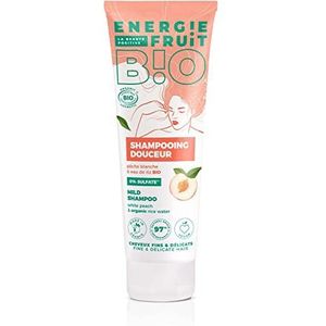 ENERGIE FRUIT Sulfaatvrije shampoo, witte perzik en biologisch rijstwater, fijn en zacht haar, veganistisch, 250 ml