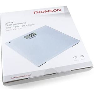 THOMSON Talk MASS 4 Personenweegschaal, spraakfunctie in het Frans, zeer eenvoudig te bedienen, volume instelbaar, groot lcd-display voor eenvoudig aflezen