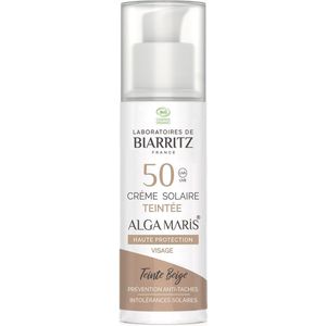 Laboratoires de Biarritz - Suncare - Alga Maris - Getinte gezichtszonnebrand SPF50 Beige 50ml
