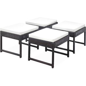 - 4x poef voor tuintafel, b43 x d43 x h41cm