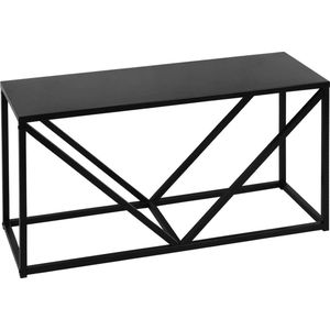 sweeek - Houtrek mat zwart metaal, Industrielle, B 100 x D 30 x H 50cm