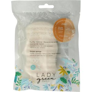 Lady Green - Konjac Spons - Crushed Walnut - 100% Natuurlijk