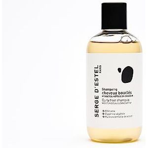 SERGE D'ESTEL PARIS Shampoo voor krullend haar, zonder sulfaat, 250 ml, controleert kroezen, zorgt voor lichte glans en hydratatie van de krullen, 100% veganistisch, gemaakt in Frankrijk