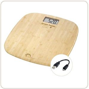 LITTLE BALANCE - Personenweegschaal zonder batterijen - USB-lader - 180 kg / 100 g - Design Bamboe