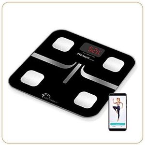 LITTLE BALANCE 8353 4 Classic aangesloten impedantiemeter, gehard glas, 180 kg, zwart