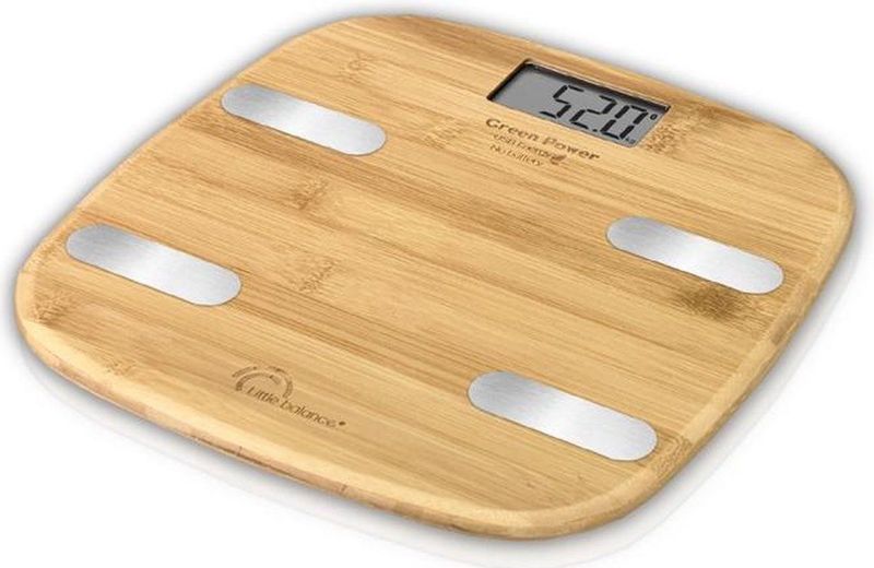 Little Balance - 8359 - Slimme Weegschaal - Bamboe - 13x Lichaamsanalyse - USB Oplaadbaar