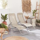 sweeek - 2 opvouwbare ligbedden, levito, 141x57x935cm