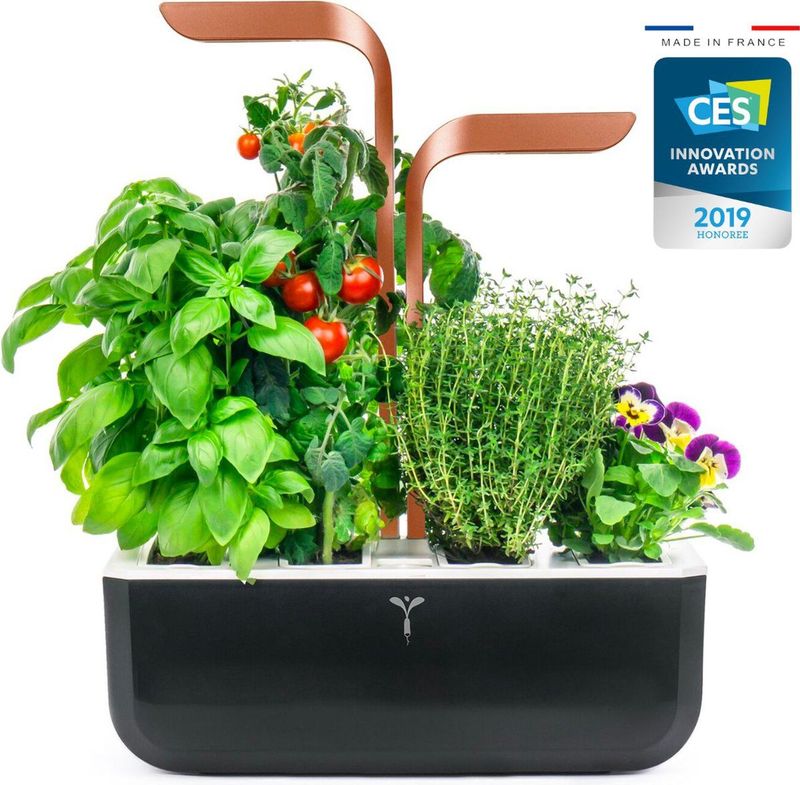 Véritable® GARDEN CLASSIC - Kweektafel - Slimme Kruidenpot Met Bewateringssysteem en Adapt LED Licht - Plantenbak - Kruidenbak - Inclusief 4 Lingots® kruiden navulling - Zwart