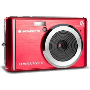 AGFA Photo – compacte digitale camera met 21 megapixel CMOS-sensor, 8x digitale zoom en LCD-display rood, Single, rood