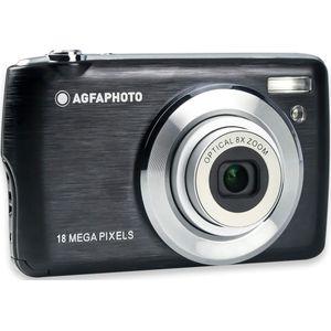 AGFA PHOTO Realishot DC8200 Digitale camera, compact, camera (18 MP, Full HD-video, 2,7 inch lcd-display, 8 x optische zoom, lithiumbatterij en 16 GB SD-kaart), zwart