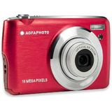 Agfa Realishot DC8200 Fotoapparaat, digitale camera, compact, 18 MP, Full HD, LCD-display, 2,7 inch, optische zoom, 8 x lithiumbatterij en SD-kaart 16 GB, rood