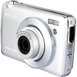 Agfa Realishot DC8200 Digitale camera, compact, 18 MP, Full HD, LCD-display, 2,7 inch, optische zoom 8 x, lithiumbatterij en SD-kaart 16 GB, grijs