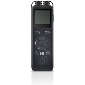 KODAK VRC250 Digitaal dicteerapparaat, 8 GB, display 1,4, plug and play, MP3-speler, lithium-accu, zwart