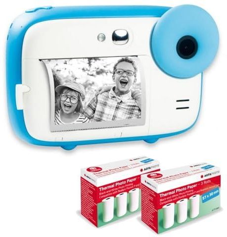 AGFA PHOTO Pack Realikids Instant Cam - Blauw - Inclusief 6 Rollen Papier