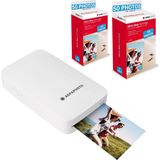 AGFA PHOTO - Realipix Mini P printer + patronen en AMC-papier voor 100 foto's - Fotoprinter formaat 5,3 x 8,6 cm via Bluetooth - Thermische sublimatie 4Pass - Wit