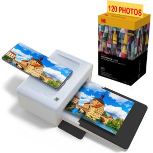 KODAK - Pack Imprimante PD460 + Cartouche et Papier pour 120 Photos - Photo Bluetooth & Docking - Format Carte Postale 10x15 cm