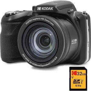 KODAK - Pixpro Astro Zoom AZ425 - Digitale Camera - Zwart - 42x Optische Zoom, 20 Megapixels, Full HD 1080p Video