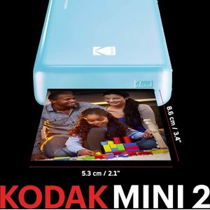 KODAK PM220 fotoprinter en MSC20 cartridge - foto's 5,4 x 8,6 cm, WiFi, compatibel met iOS en Android, blauw