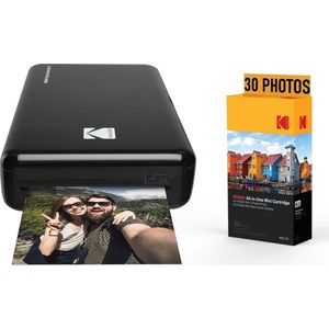 KODAK Pack Imprimante Photo Printer PM220 et cartouche MSC30 - Photos 5.4 * 8.6 cm, WIFI, Compatible avec iOS et Android - Noir