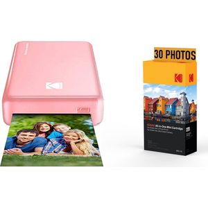 KODAK Pack Imprimante Photo Printer PM220 et cartouche MSC30 - Photos 5.4 * 8.6 cm, WIFI, Compatible avec iOS et Android - Rose