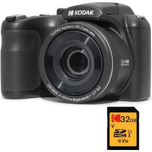 Kodak - Pixpro AZ255 - Digitale Camera - Zwart - 16,35 MP, 25x Zoom, Full HD, 32GB Geheugenkaart