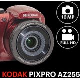 Kodak - Pixpro AZ255 - Digitale Camera - Rood - 16,35 MP - 25x Zoom - Full HD