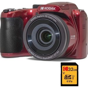 Kodak - Pixpro AZ255 - Digitale Camera - Rood - 16,35 MP - 25x Zoom - Full HD