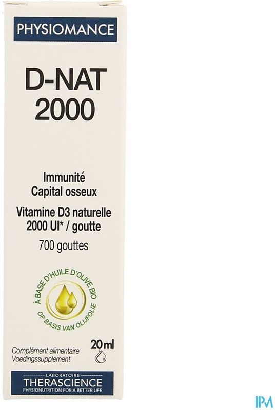 Vitamine D - 2000 IE - Natuurlijke Vorm - 50 μg per Druppel
