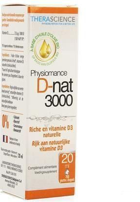 D-NAT - Vitamine D3 - 3000 IE - Natuurlijke Vorm - 30 Capsules
