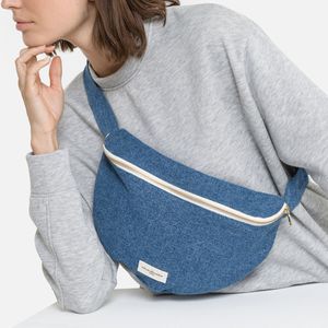 Heuptasje met ritssluiting Custine XL - The Waist Bag RIVE DROITE PARIS. Katoen materiaal. Maten één maat. Blauw kleur