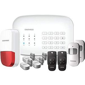 DAEWOO WiFi / GSM alarmsysteem model Home met geïntegreerde sirene en accu, RFID, met 11 accessoires, sirene, compatibel met DAEWOO-camera's