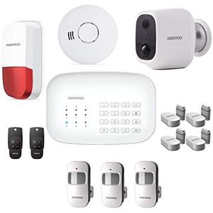 DAEWOO Alarmsysteem WiFi/GSM – modelbescherming, levering met 12 accessoires, 1 camera en 1 sirene