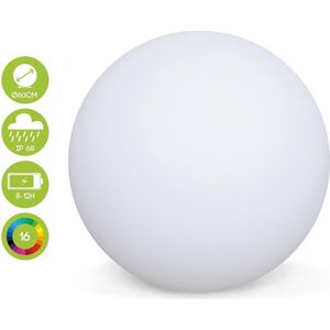 Multicolor LED Bol tuinlamp ø60cm voor de tuin, draadloos oplaadbaar