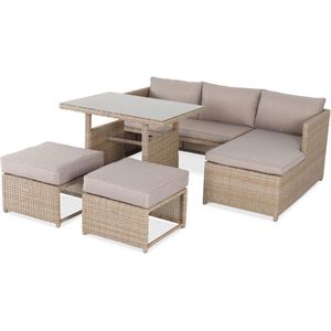 sweeek - Wicker tuinset, 6 plaatsen