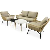 sweeek - Lage wicker loungeset 4 plaatsen - Kuta