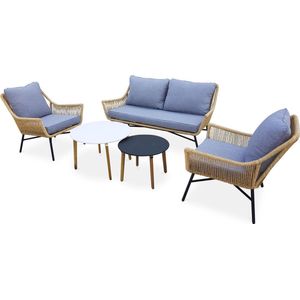 sweeek - Lage wicker loungeset 4 plaatsen - Kuta